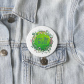 Red de wereld, bescherm onze planeet ronde button 7,6 cm (In situ)