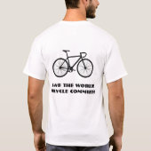 Red de wereld! Fietsadvertentie! T-shirt (Achterkant)