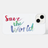 Red de wereld iPhone Case (Achterkant (horizontaal))
