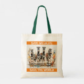 Red de wereld, red de natuur! tote bag (Achterkant)