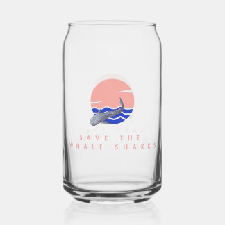 Red de Whale Sharks Cup Blikvorm Glas