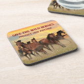 Red de wilde paarden bier onderzetter (Linkerzijde)