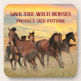 Red de wilde paarden bier onderzetter