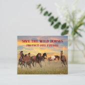 Red de wilde paarden briefkaart (Staand voorkant)