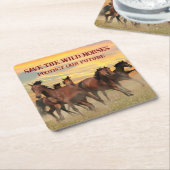 Red de wilde paarden kartonnen onderzetters (Schuin)