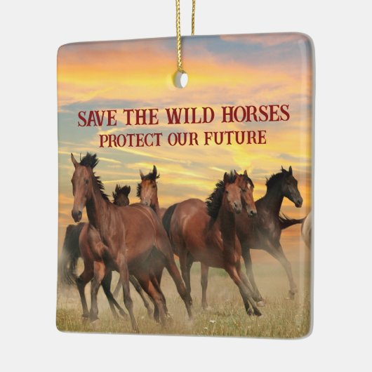 Red de wilde paarden keramisch ornament (Links)
