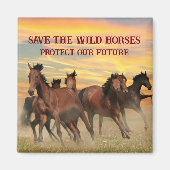 Red de wilde paarden magneet (Voorkant)