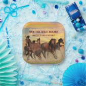 Red de wilde paarden papieren bordje (Feest)