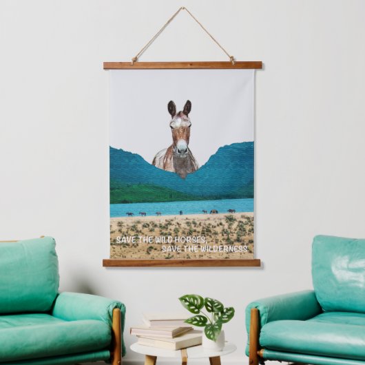 Red de Wilde Paarden, Red de Wildernis Hangend Wandkleed (Woonkamer)