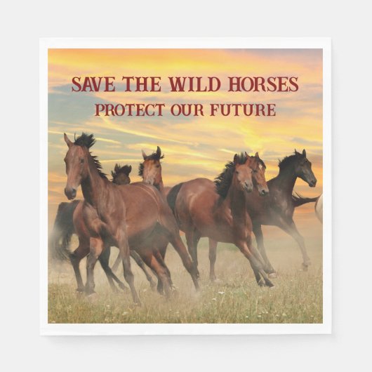 Red de wilde paarden servet (Voorkant)