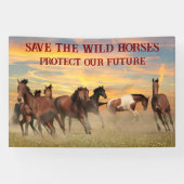 Red de wilde paarden spandoek (Horizontaal)