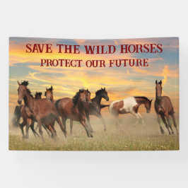 Red de wilde paarden spandoek