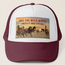 Red de wilde paarden trucker pet