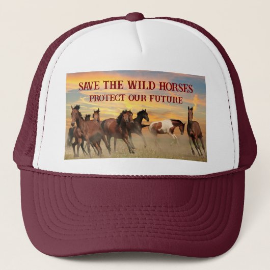 Red de wilde paarden trucker pet (Voorkant)