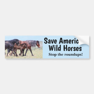 Red de wilde paarden van Amerika Bumpersticker