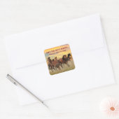 Red de wilde paarden vierkante sticker (Envelop)