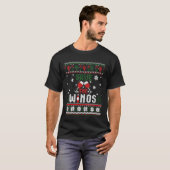 Red de winos grappig Drink wijnkerst lelijk T-shirt (Voorkant volledig)