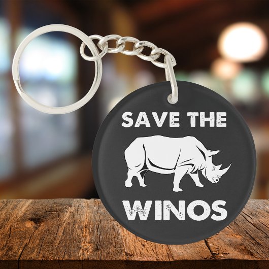 "Red de Winos" Grappige neushoorn Sleutelhanger