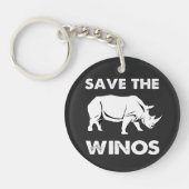 "Red de Winos" Grappige neushoorn Sleutelhanger (Voorkant)