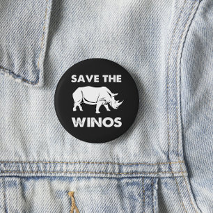 Red de Winos met neushoorns Ronde Button 5,7 Cm