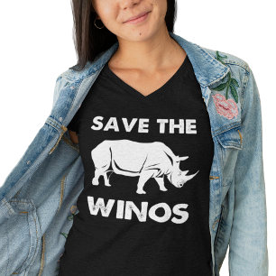 Red de Winos met neushoorns T-shirt