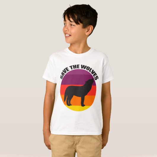 Red de Wolven Kinder T-shirt (Voorkant volledig)