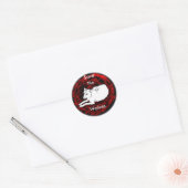 Red de wolven ronde sticker (Envelop)