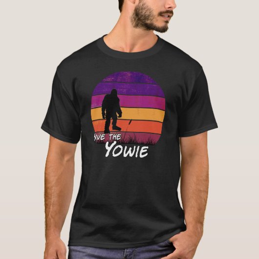 'Red de yowie', met veel ellende, grappig retro de T-shirt (Voorkant)
