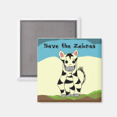 Red de zebra's magneet (Voorkant / Achterkant)