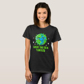 Red de Zee Turtles Sustainable Ocean Zero Waste T-shirt (Voorkant volledig)
