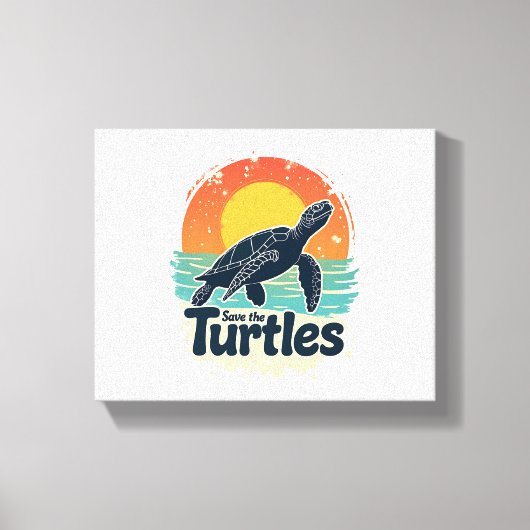 Red de Zee van de schildpad voor de rechten van di Canvas Afdruk (Voorkant)