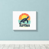 Red de Zee van de schildpad voor de rechten van di Canvas Afdruk (Insitu (Houten vloer))