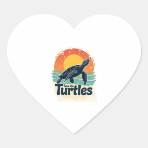 Red de Zee van de schildpad voor de rechten van di Hart Sticker