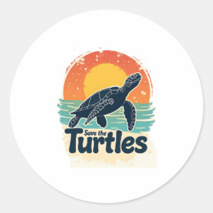Red de Zee van de schildpad voor de rechten van di Ronde Sticker