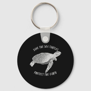 Red de Zeeen schildpadden beschermen de oceaan Sleutelhanger