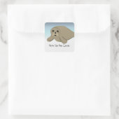 Red de zeeleeuwen vierkante sticker (Tas)