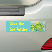 Red de zeeschildpadden bumpersticker (Op auto)