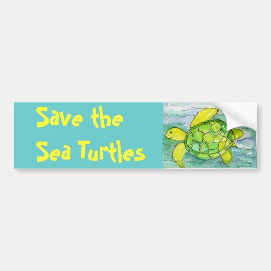 Red de zeeschildpadden bumpersticker (Voorkant)