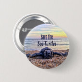 Red de zeeschildpadden ronde button 5,7 cm (Voorkant /achterkant)