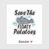 Red de zweverige aardappelen / grappige lamantijn sticker (Vel)