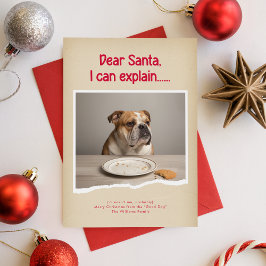 Red Dear Santa I Can Explain Funny Dog Christmas Feestdagenkaart