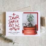 Red Dear Santa Laat me de kerstfoto uitleggen Feestdagen Kaart<br><div class="desc">Lieve kerstman, laat het me uitleggen. Stuur kerstcadeautjes met deze leuke en feestelijke fotokaart. Het bevat een met de hand geschreven offerte en een eenvoudige typografie. Personaliseer door een groet, namen, foto en andere details toe te voegen. Deze kerstfotokaart is perfect voor baby-vakantiekaarten en hondenvakantiekaarten. Beschikbaar als een platte kaart,...</div>