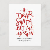 Red Dear Santa laat me grappige kerstdagen uitlegg Feestdagenkaart (Voorkant)