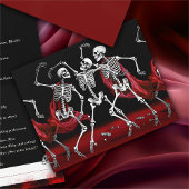 Red Death Dancing Skeletten Gotische bruiloft All In One Uitnodiging
