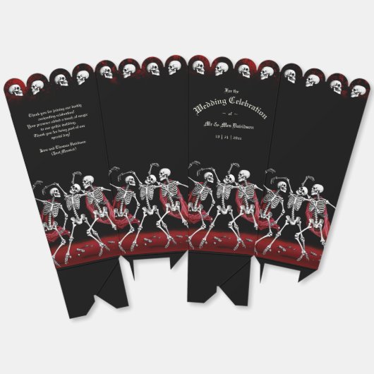 Red Death Dancing Skeletten Gotische bruiloft Bedankdoosjes (Ongevouwen)