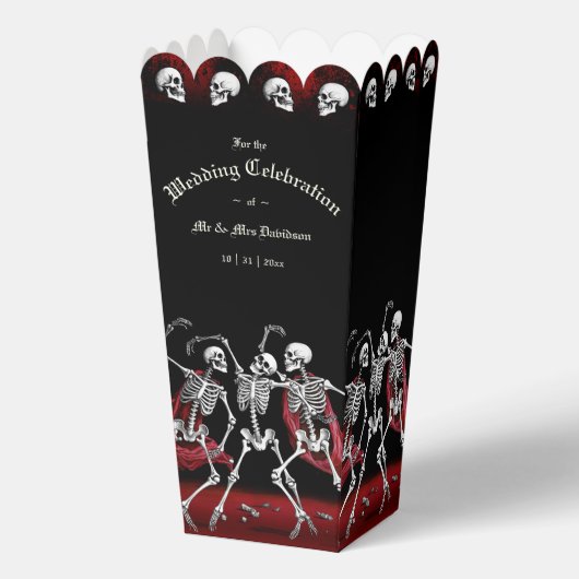 Red Death Dancing Skeletten Gotische bruiloft Bedankdoosjes (Voorkant)