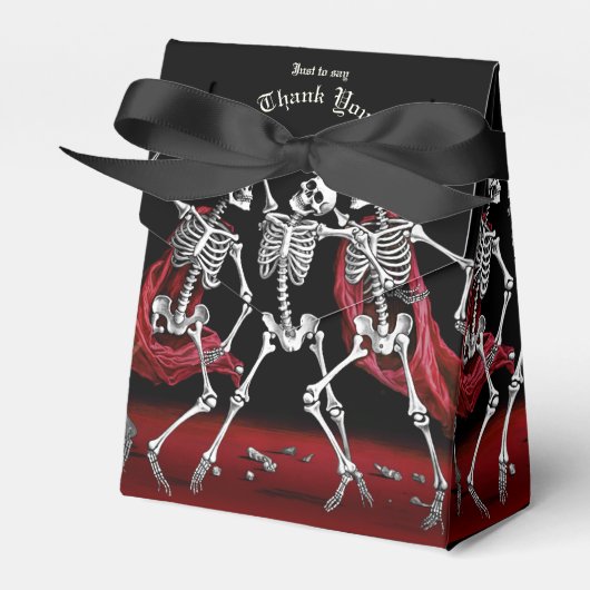 Red Death Dancing Skeletten Gotische bruiloft Bedankdoosjes (Voorkant Zijde)