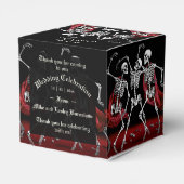 Red Death Dancing Skeletten Gotische bruiloft Bedankdoosjes (Achterkant)