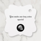 Red Death Dancing Skeletten Gotische bruiloft Bedankjes Labels (Achterkant)