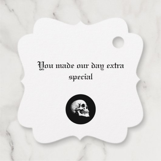 Red Death Dancing Skeletten Gotische bruiloft Bedankjes Labels (Achterkant)